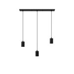 Calex Retro Luce Pendente Cordset Rettangolare Metallo Nero  |incl. cavo 2 Metro - Adatto per 3xE27