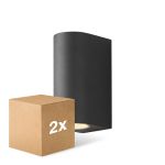 Pacco doppio D'Lite Luce Da Parete Vossem Aluminium Nero| IP54 - Adatto per 2x GU10
