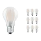 Confezione Multipack 10x Ledvance CLASSIC LED E27 Pera Filamento Ghiaccio 6.5W 806lm - 840 Bianco Freddo | Sostitutiva 60W
